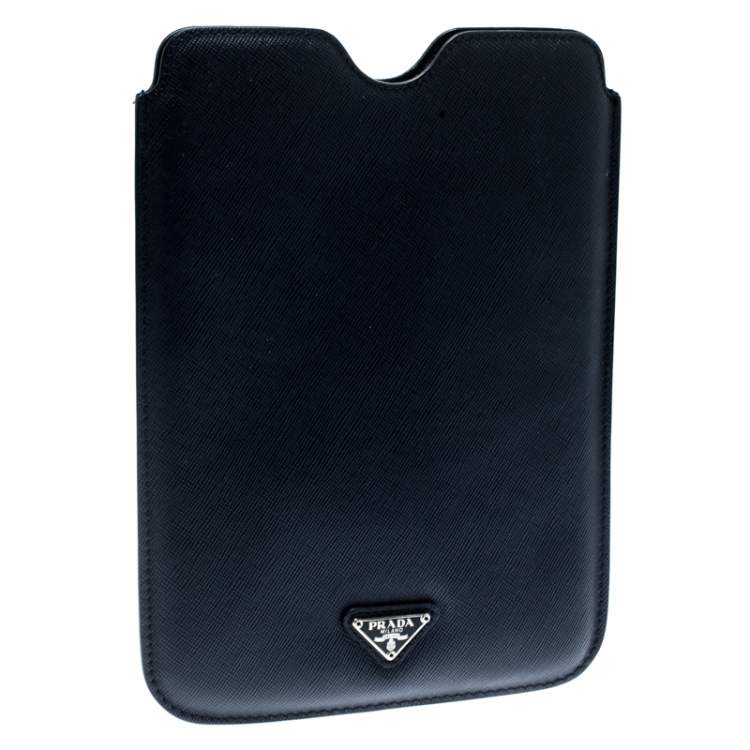 Pre Owned Prada Navvy Blue Saffiano Lux Leather iPad Case