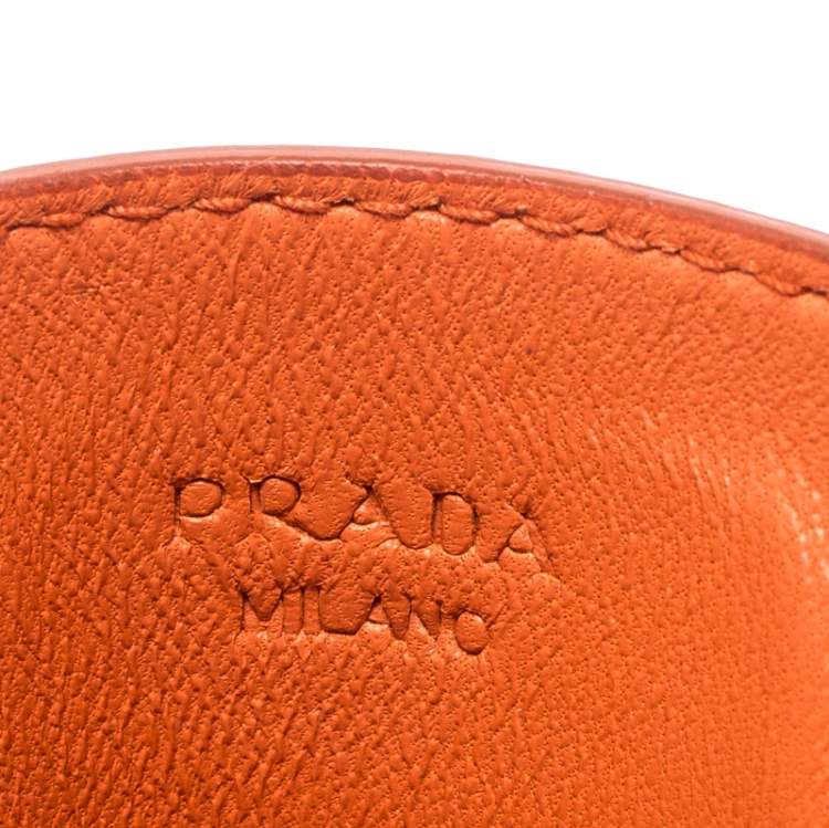 Pre Owned Prada Orange Saffiano Lux iPhone Cover 