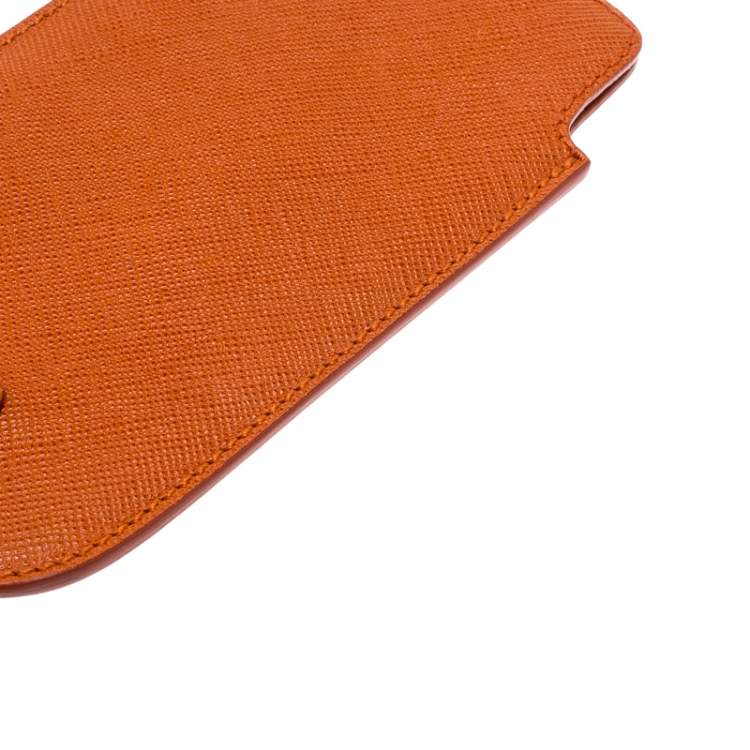 Pre Owned Prada Orange Saffiano Lux iPhone Cover 