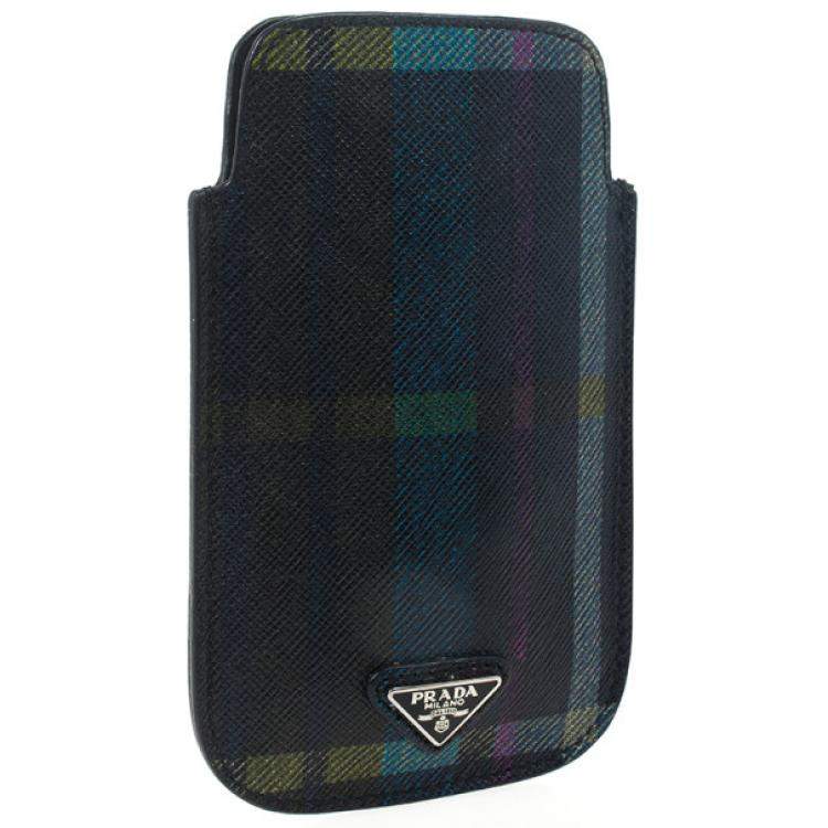 Pre Owned Prada Tartan Print iPhone Cover