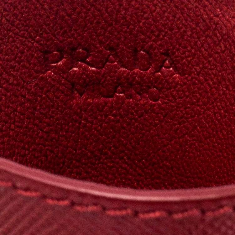 Pre Owned Prada Red Saffiano Leather iPhone Case