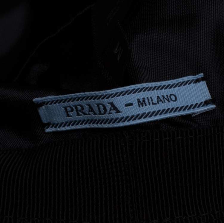 Pre Owned Prada Black Nylon Classic Bucket Hat M