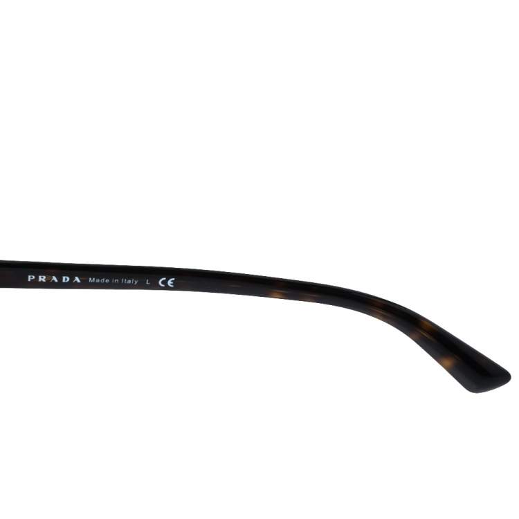 مملوكة مسبقًا Prada Havana Brown/ Brown SPR 12R Rectangle Sunglasses
