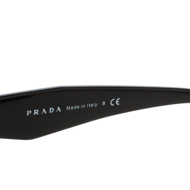 Pre Owned Prada Black & Opal Brown/ Brown Gradient SPR16R Oversized Sunglasses