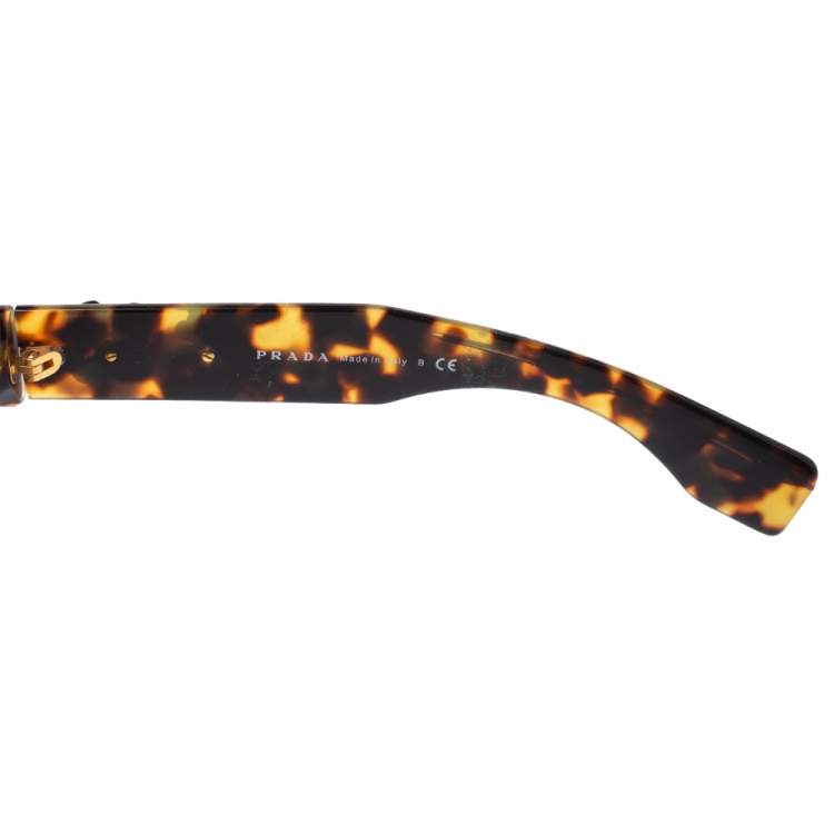 مملوكة مسبقًا  Prada Tortoise Shell / Grey Gradient SPR25P Flower Poeme Square Sunglasses