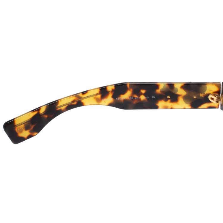 مملوكة مسبقًا  Prada Tortoise Shell / Grey Gradient SPR25P Flower Poeme Square Sunglasses