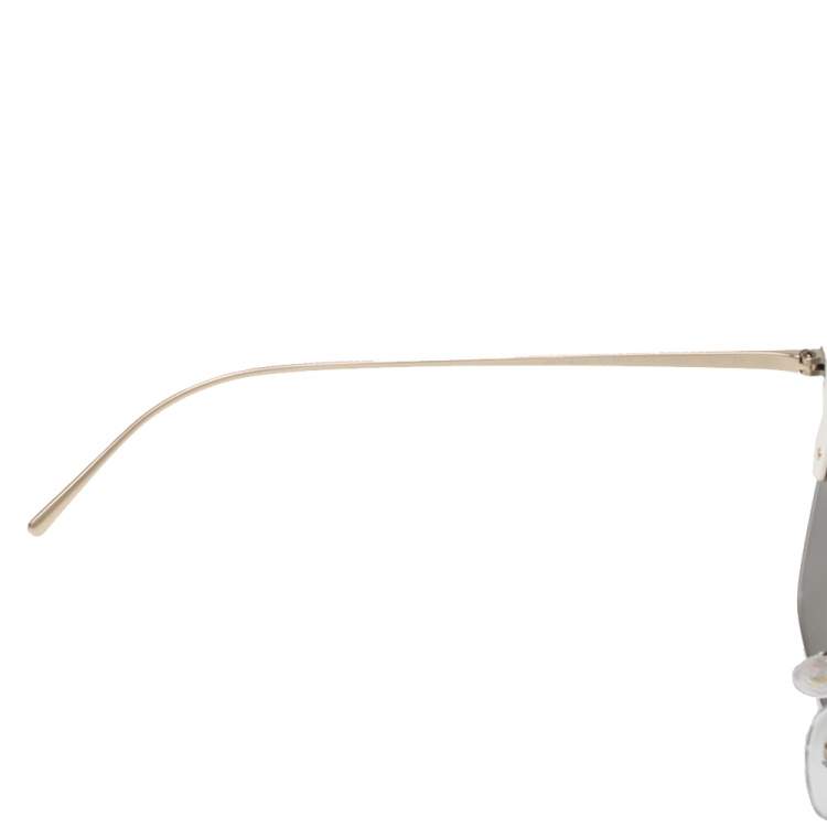 Pre Owned Prada White/ Silver Mirrored SPR21U Temple Evolution Collection Sunglasses