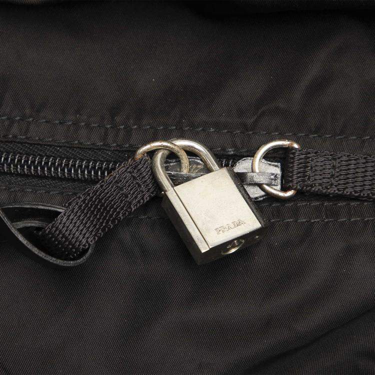 Pre Owned Prada Black Nylon Tessuto Travel Bag