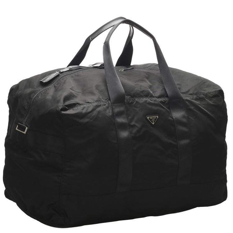 Prada Hold All/Keep All Tessuto Black Nylon Canvas Travel Bag Unisex