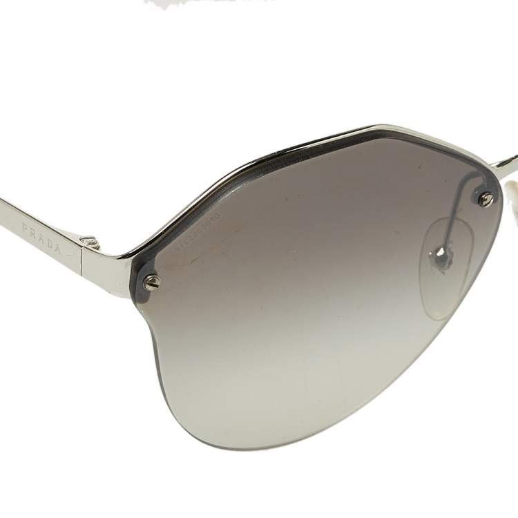 مملوكة مسبقًا Prada Silver Tone/Grey Gradient Sunglasses SPR64T Aviator Sunglasses