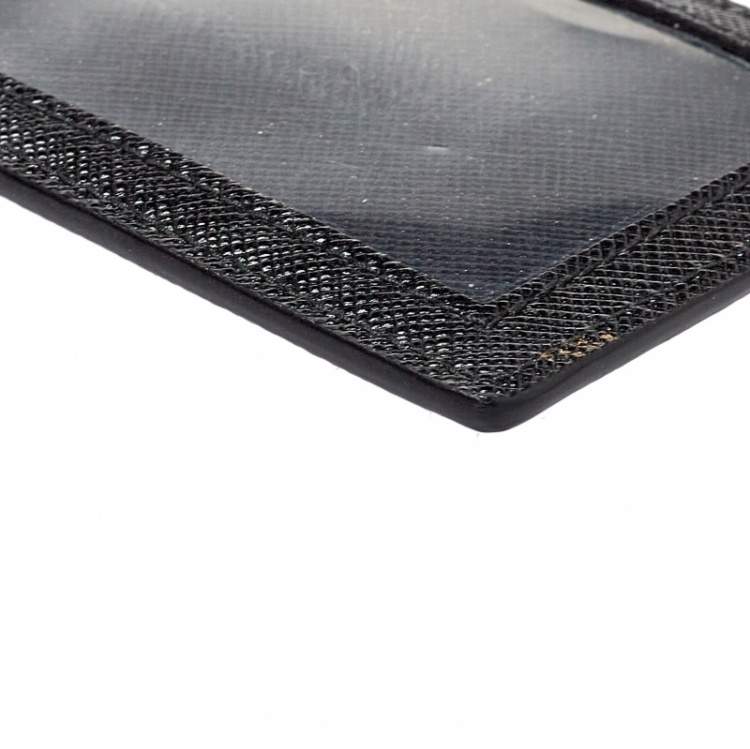 Pre Owned Prada Black Leather ID Badge Holder