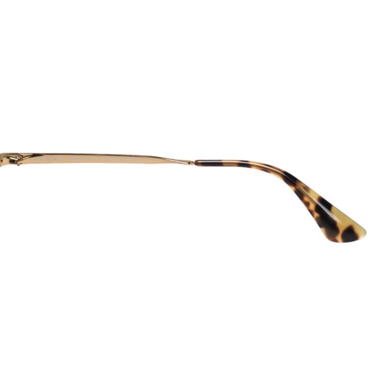 Pre Owned Prada Gold/ Green SPR51T Sabbiato Polarized Cat Eye Sunglasses