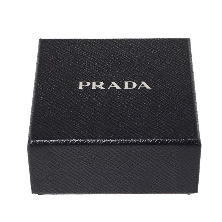 Pre Owned Prada Red Enamel Gold Tone Teddy Bear Key Chain/ Bag Charm