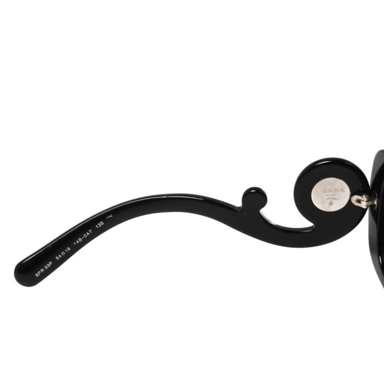 Pre Owned Prada Black SPR33P Crystal Embellished Rectangular Sunglasses