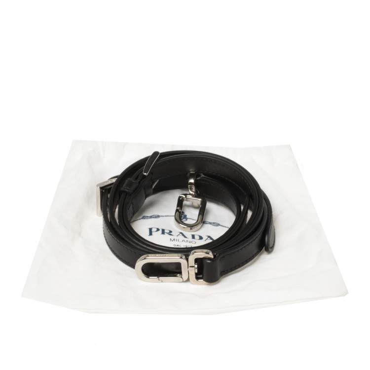 Pre Owned Prada Black Leather Adjustable Bag Strap