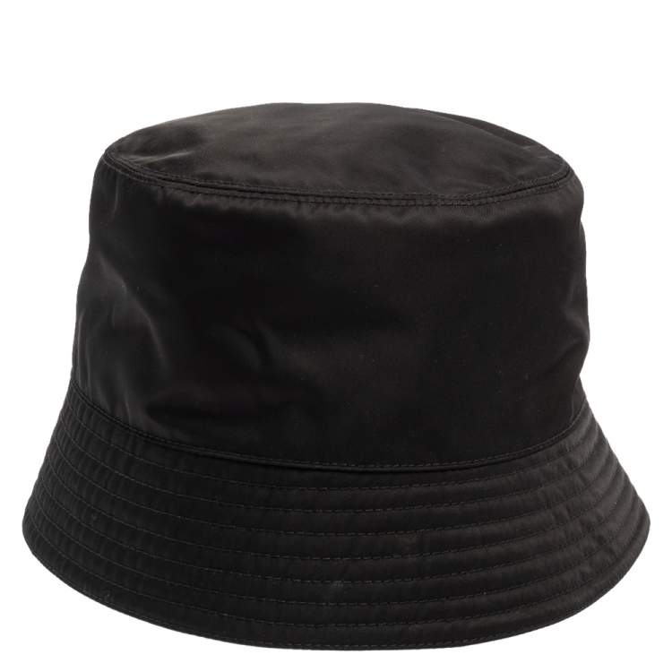 Pre Owned Prada Black Re-Nylon Bucket Hat