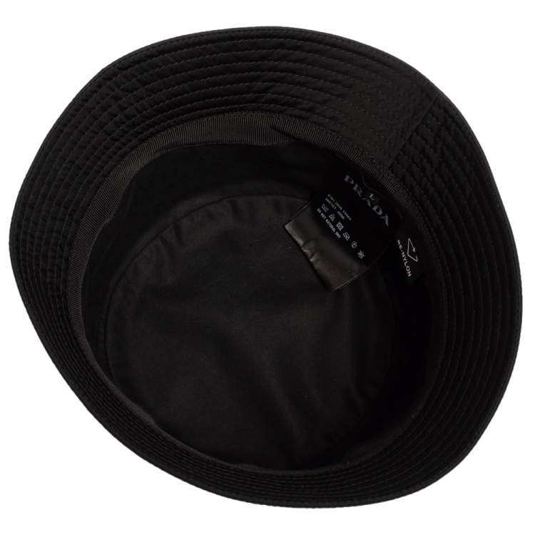 Pre Owned Prada Black Re-Nylon Bucket Hat