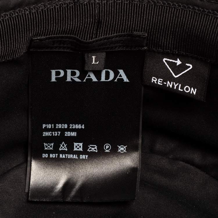 Pre Owned Prada Black Re-Nylon Bucket Hat