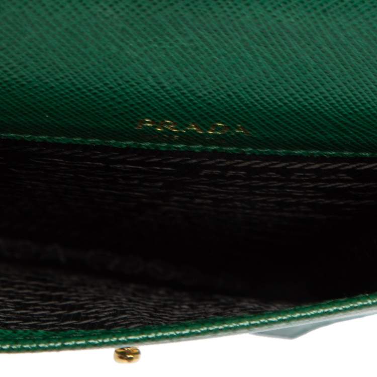 Pre Owned Prada Green Saffiano Lux Leather Smartphone Case