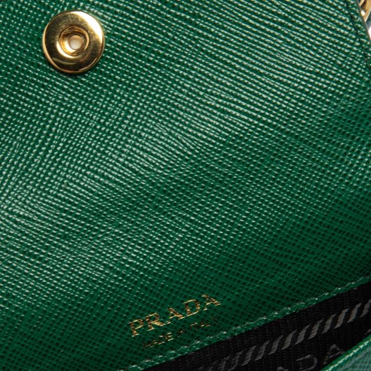 Pre Owned Prada Green Saffiano Lux Leather Smartphone Case