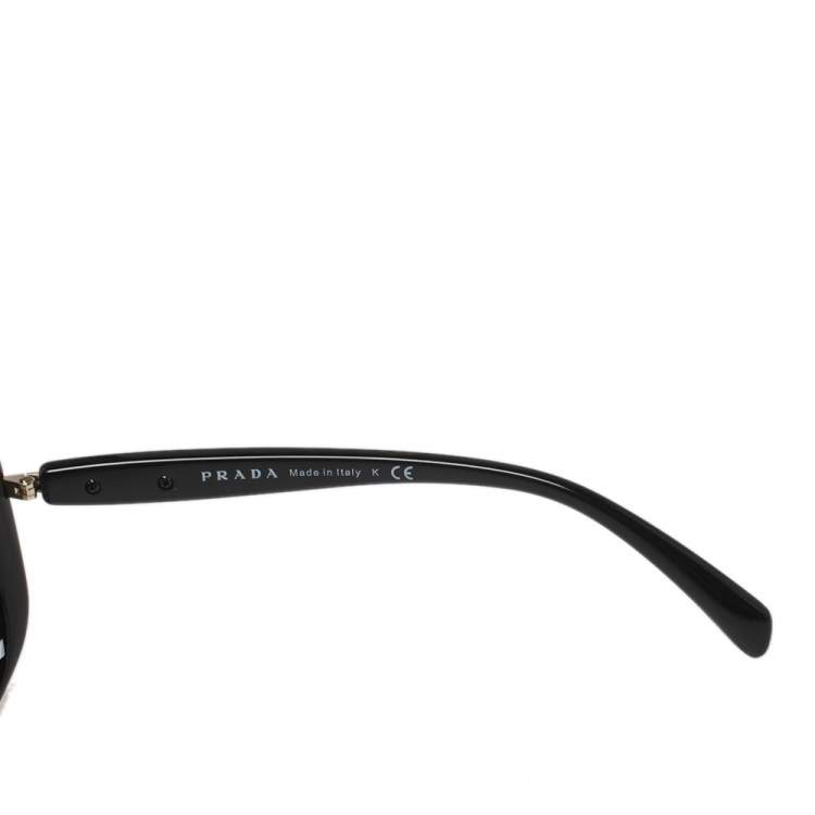 مملوكة مسبقًا Prada Black/Green SPR08O Square Sunglasses