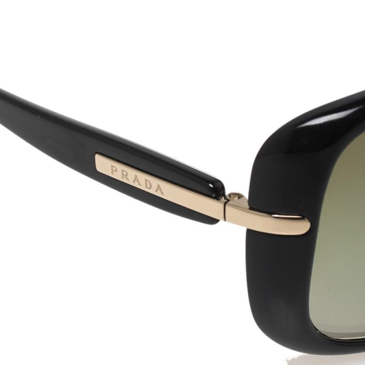 مملوكة مسبقًا Prada Black/Green SPR08O Square Sunglasses