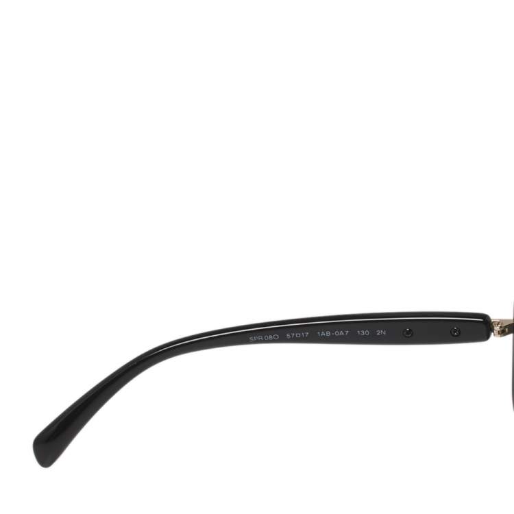 مملوكة مسبقًا Prada Black/Green SPR08O Square Sunglasses