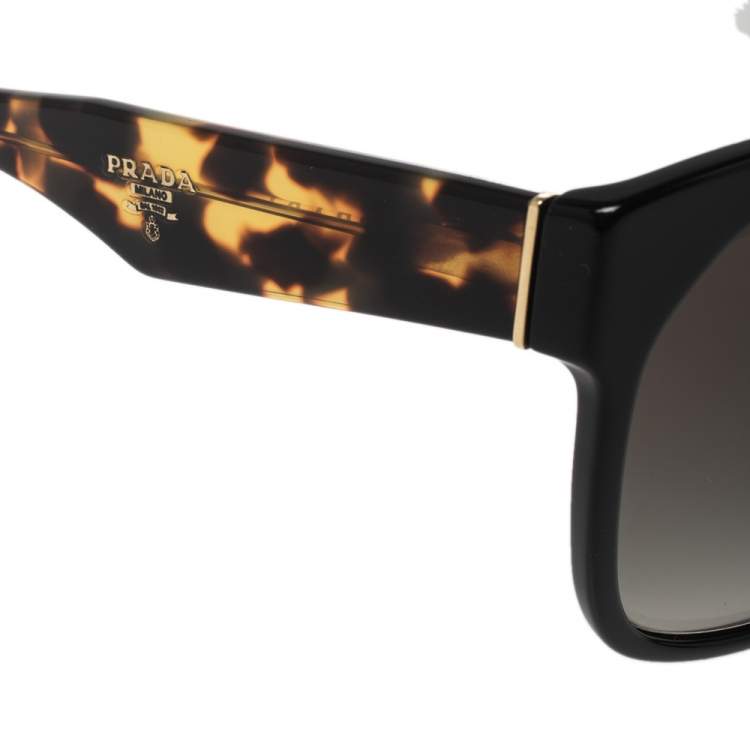 Pre Owned Prada Tortoise/Black SPR 10R-F Oversized Gradient Sunglasses