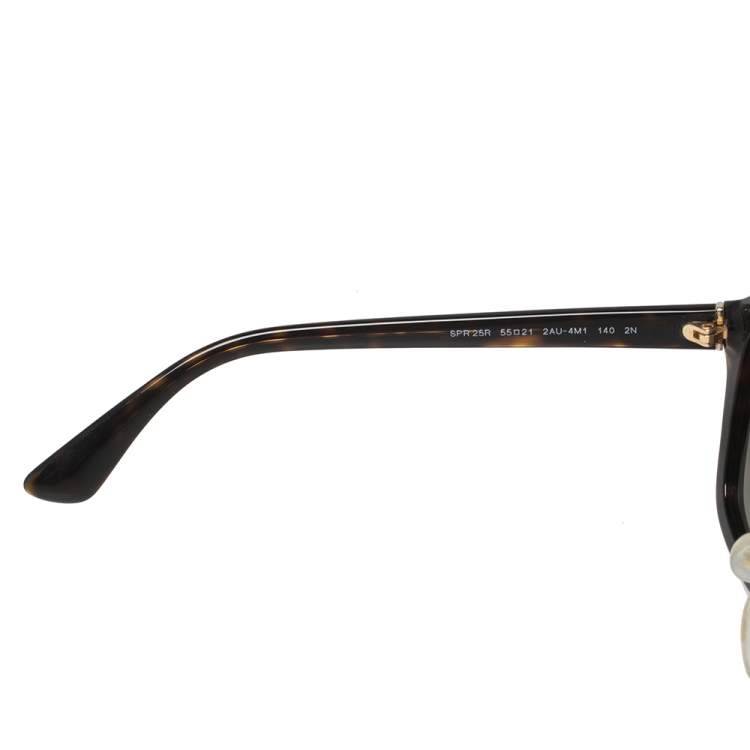 Pre Owned Prada Brown Acetate SPR 25R Havana Gradient Sunglasses