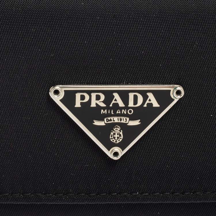 Pre Owned Prada Black Nylon Key Case