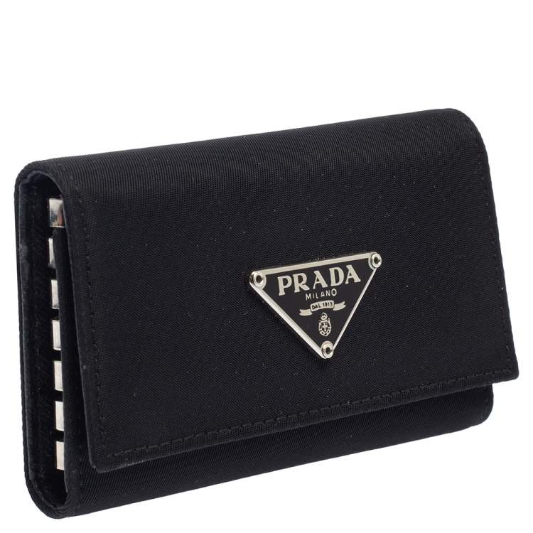 Pre Owned Prada Black Nylon Key Case
