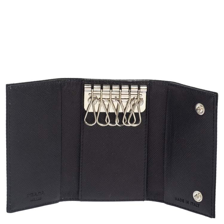 Pre Owned Prada Black Nylon Key Case