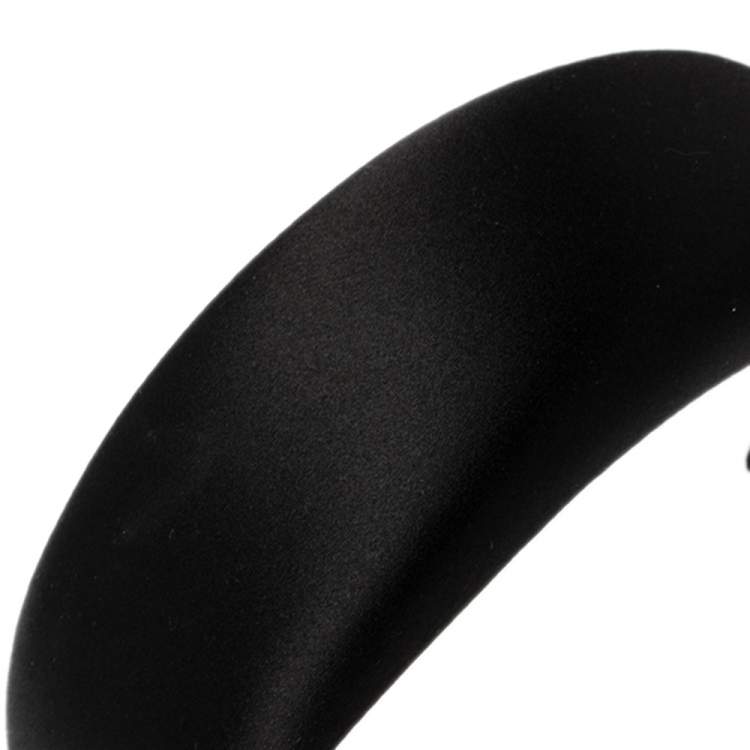 Pre Owned Prada Black Padded Satin Wide Headband