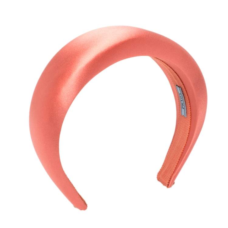 Prada Coral Pink Padded Satin Headband Prada | TLC