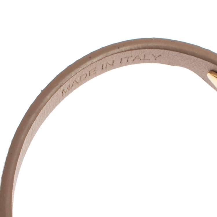 Pre Owned Prada Dusty Pink Saffiano Leather Wrap Bracelet