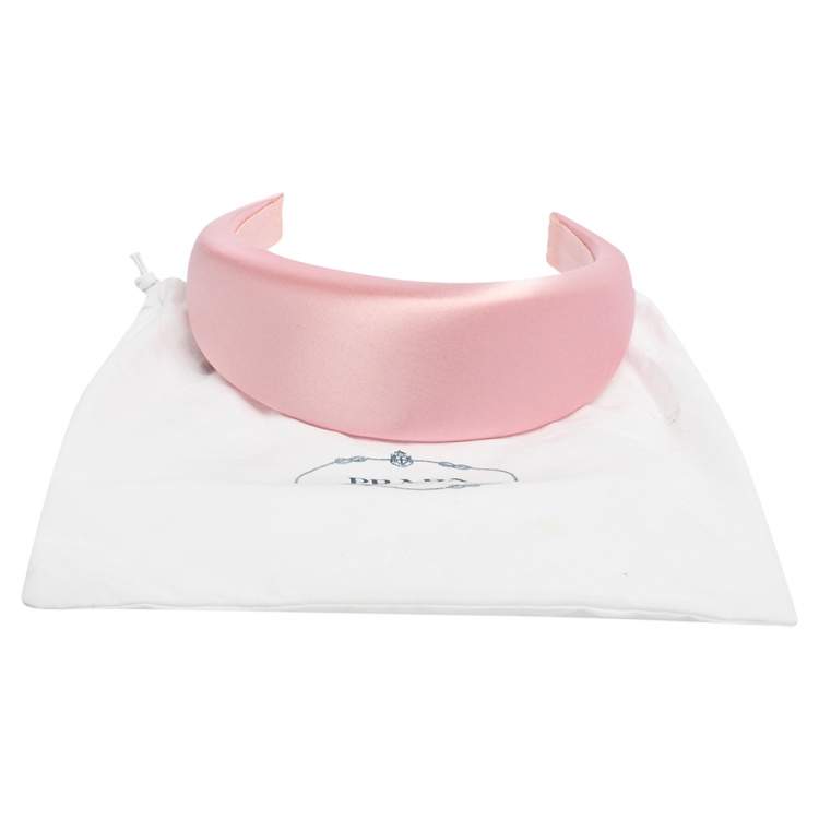 Pre Owned Prada Pink Padded Satin Headband