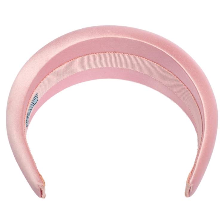 Pre Owned Prada Pink Padded Satin Headband