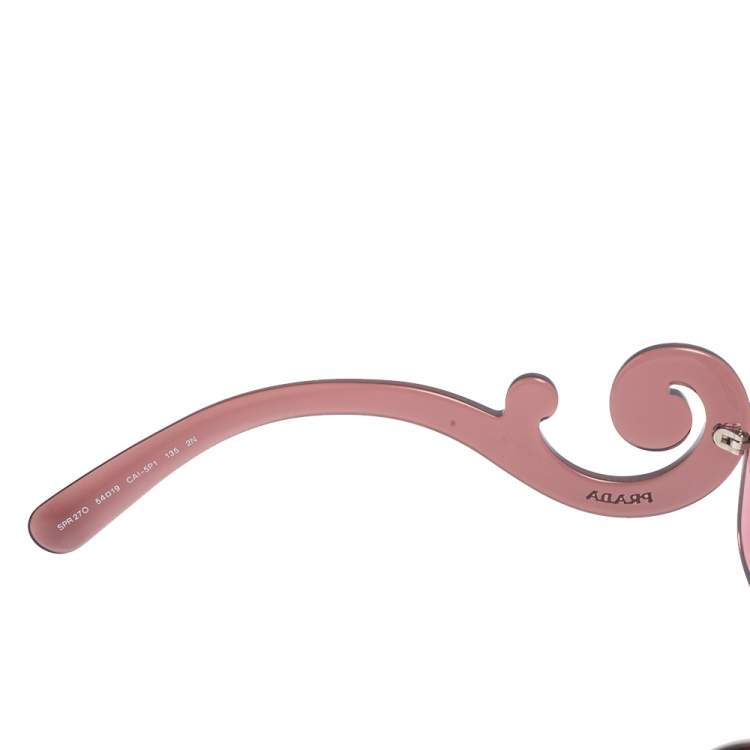 مملوكة مسبقًا Prada Pink SPR27O Baroque Gradient Rectangle Sunglasses