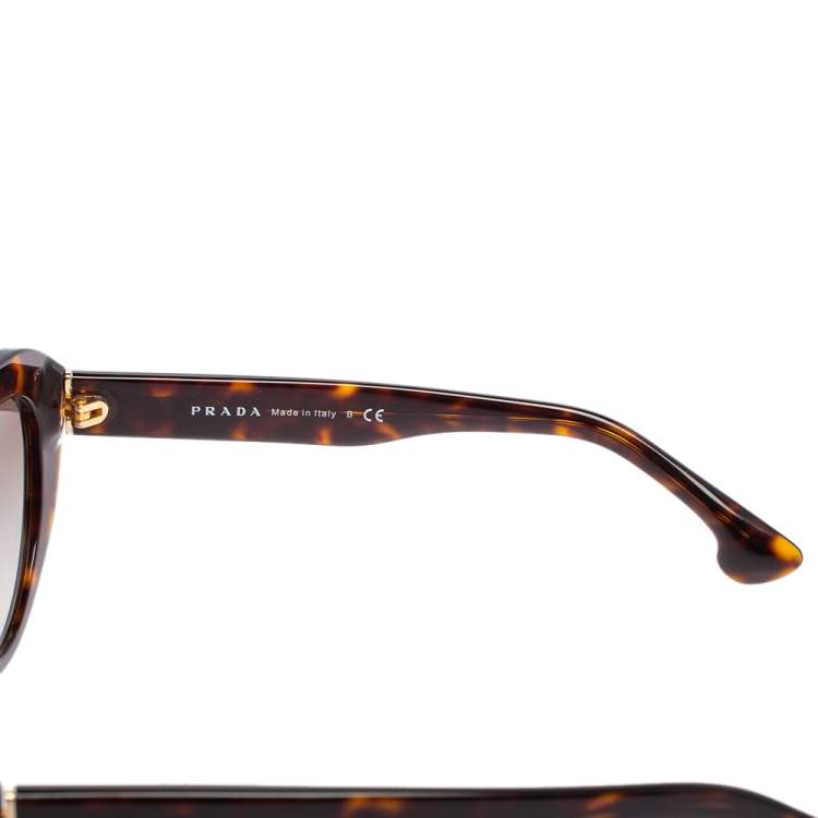 Prada Brown Havana SPR 15Q  Cat Eye Sunglasses