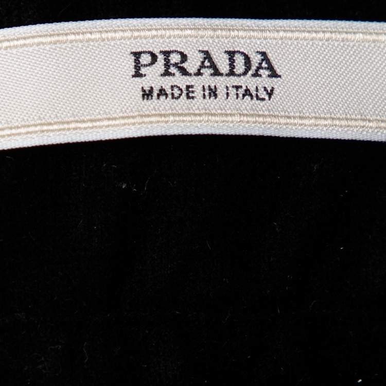 Pre Owned Prada Navy Blue Crystal Embellished Velvet Waist Belt (One Size)
