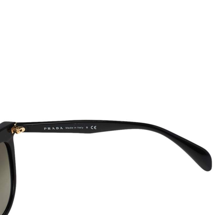Pre Owned Prada Black SPR 04P Crystal Embellished Cateye Gradient Sunglasses