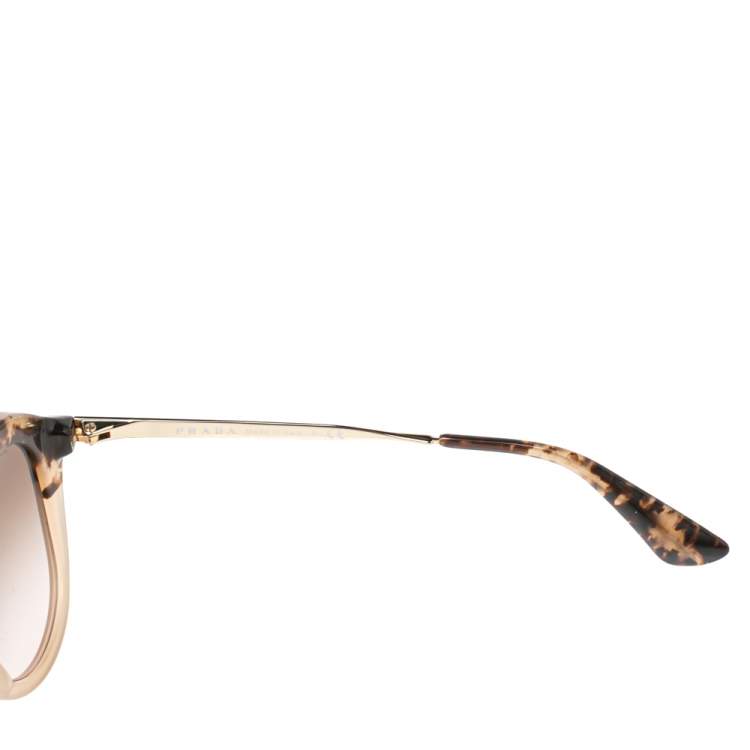Pre Owned Prada Brown/Beige Acetate SPR12Q Gradient Cat Eye Sunglasses
