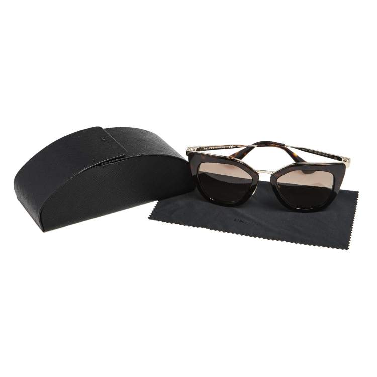 Pre Owned Prada Brown Havana/ Grey Gradient SPR 53S Cinema Cat Eye Sunglasses