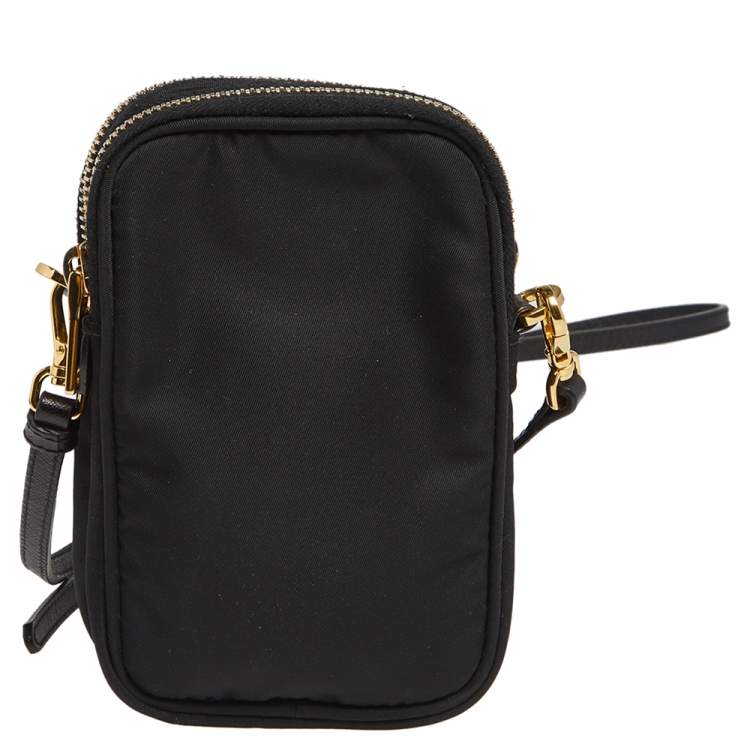 Pre Owned Prada Black Nylon Crossbody Phone Case