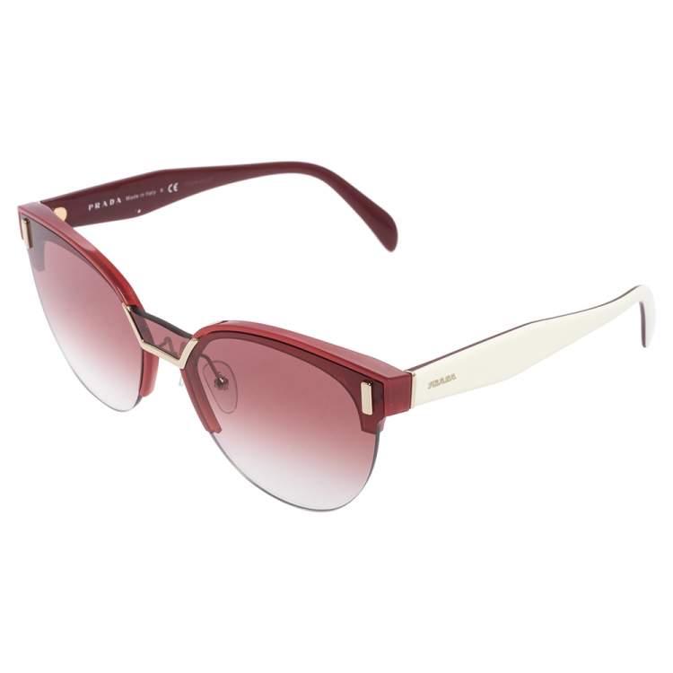 Pre Owned Prada Pink/White Acetate SPR04U Gradient Sunglasses