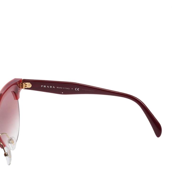 Pre Owned Prada Pink/White Acetate SPR04U Gradient Sunglasses