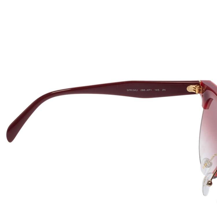 Pre Owned Prada Pink/White Acetate SPR04U Gradient Sunglasses