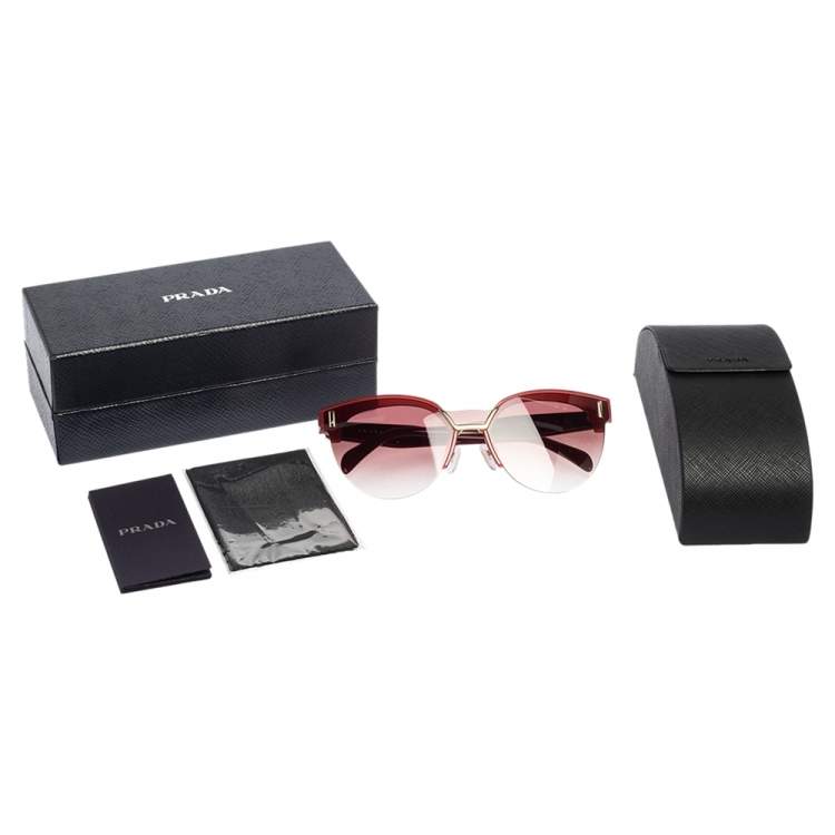 Pre Owned Prada Pink/White Acetate SPR04U Gradient Sunglasses