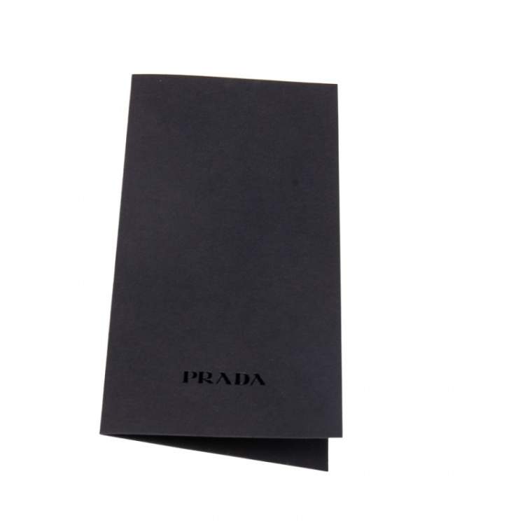 Pre Owned Prada Black Saffiano Leather Badge Holder