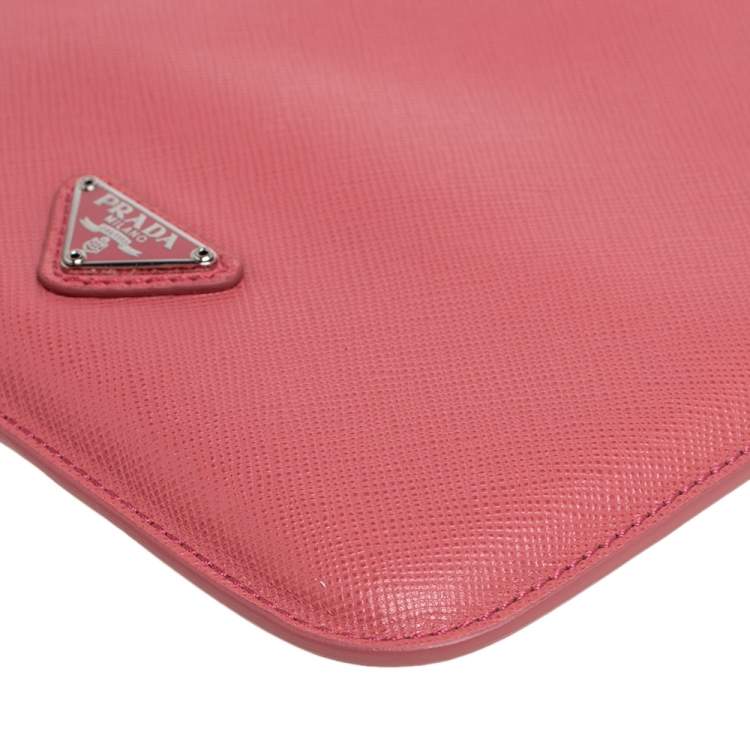 Pre Owned Prada Pink Saffiano Leather iPad Mini Case